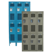 Ventilated Employee Lockers Double Tier
