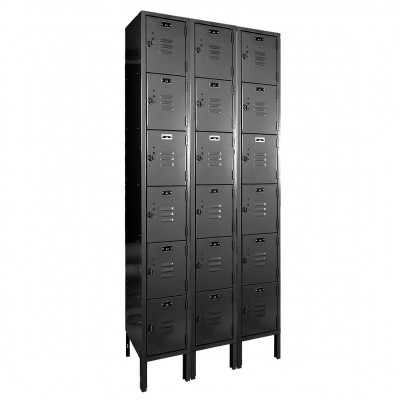 Vented Metal Locker Six Tier Box Style 1 Wide 6' High 18" Deep Blue 76168BL-U 