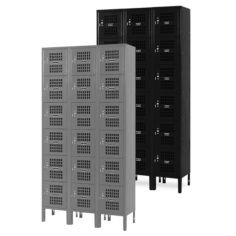 Six Tier Ventilated Steel Box Lockers Main