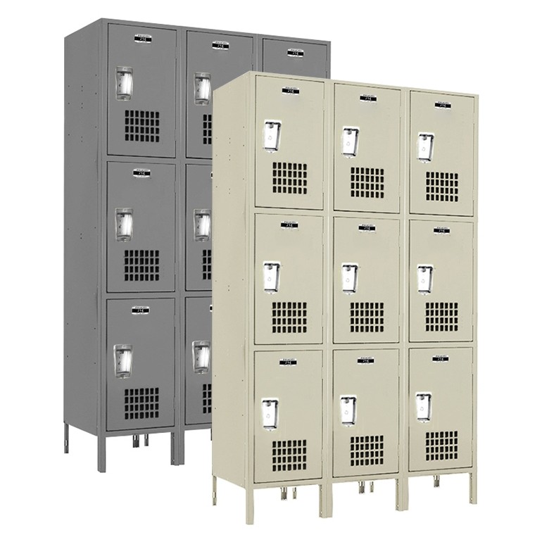 Triple Tier Ventilated School Lockers Main