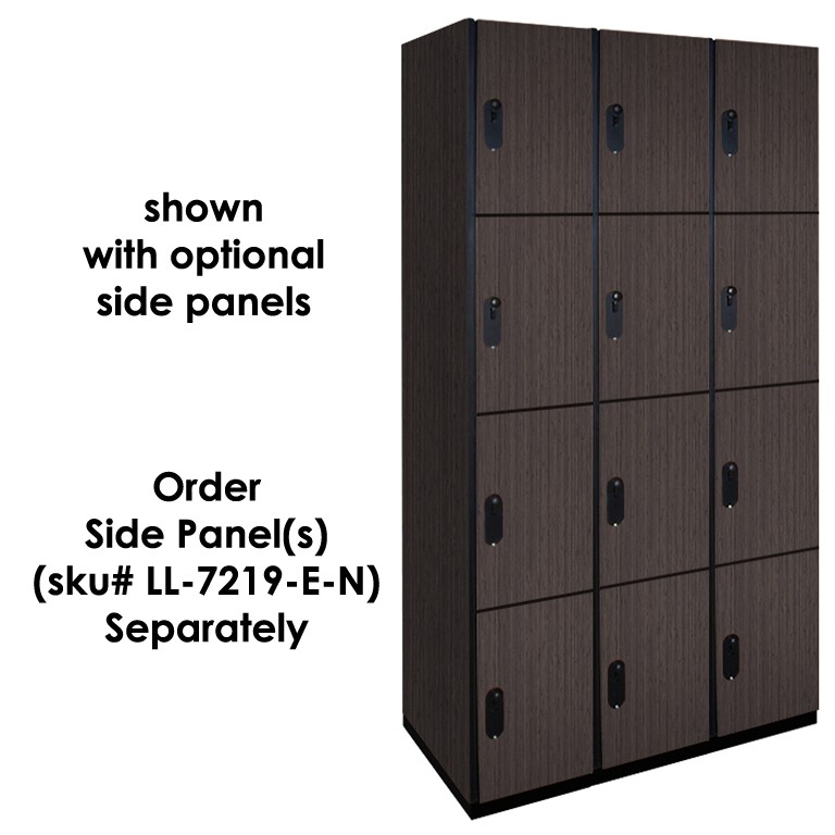 Four Tier Wood Lockers (Black)