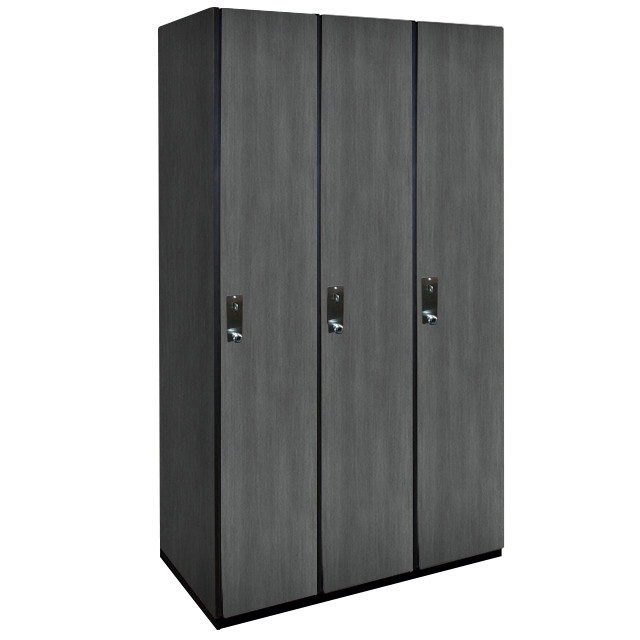 Single Tier Wood Lockers (Gray)