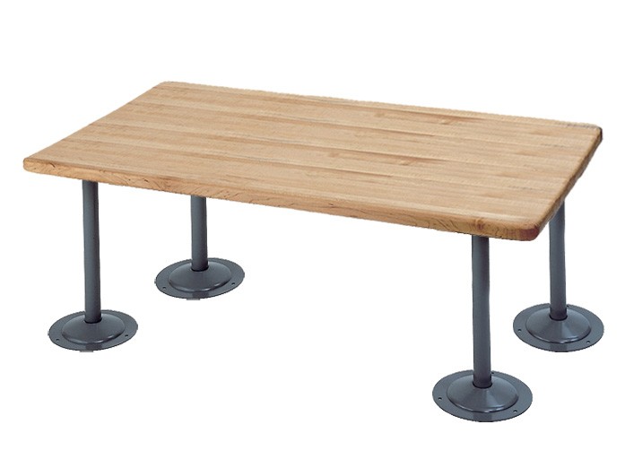 Penco ADA Locker Room Bench with Steel Pedestals (shown in gray)