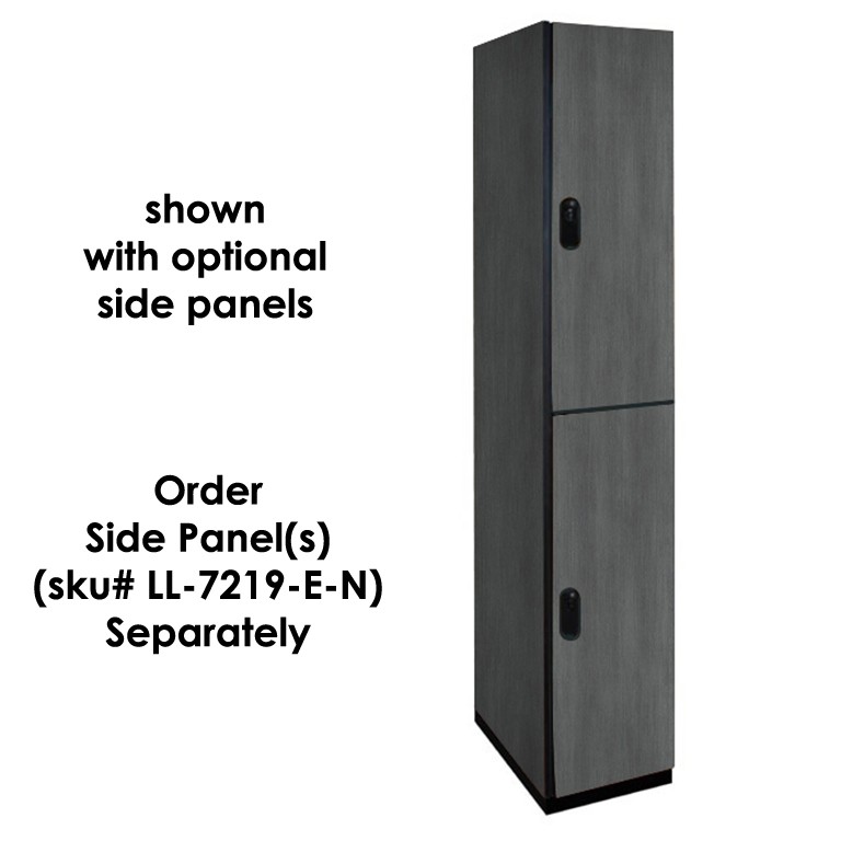 Double Tier Wooden Locker with Optional Gray End Panel
