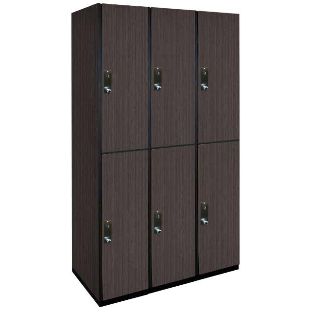 Double Tier Wooden Lockers (Black)