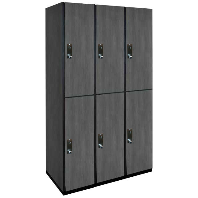 Double Tier Wooden Lockers (Gray)