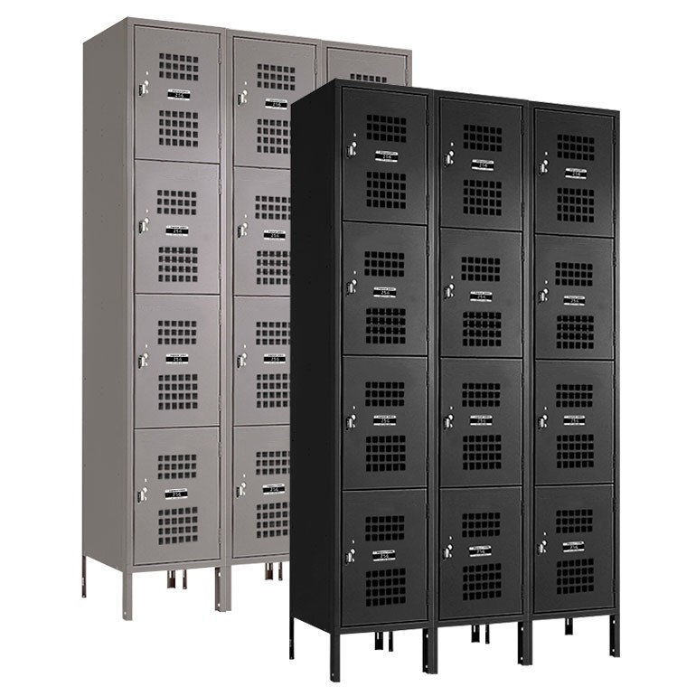 Four Tier Ventilated Metal Box Lockers