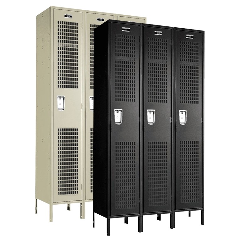 Single Tier Ventilated Metal Lockers 3 Wide Main Image