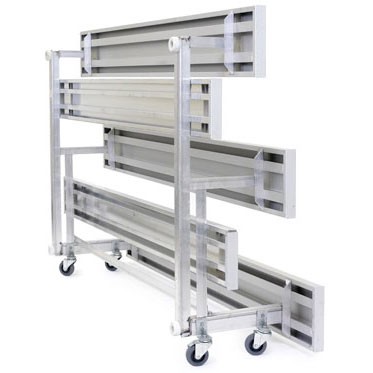 Three Row Low Rise Tip and Roll Aluminum Bleacher 