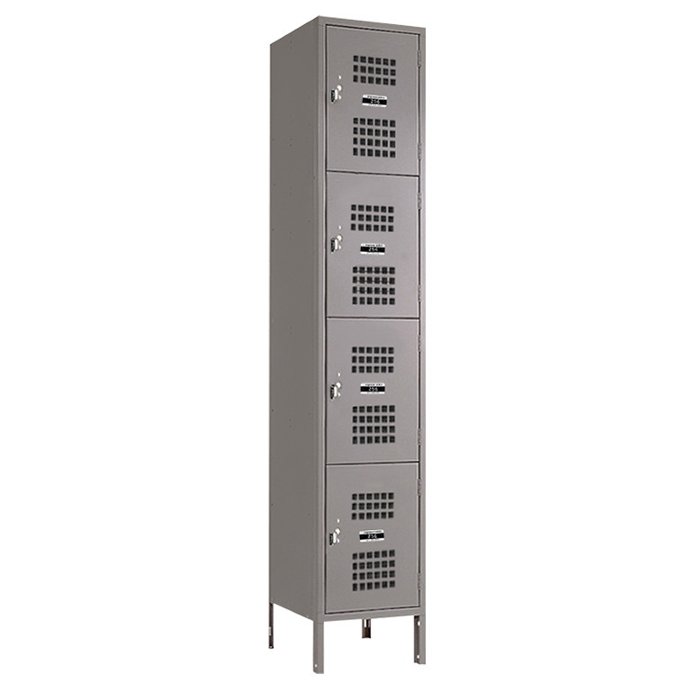 Four Tier Ventilated Metal Box Locker