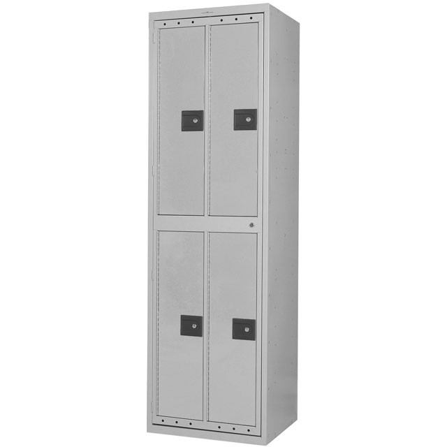 Four Compartment Extra Wide Uniform Lockers Gray