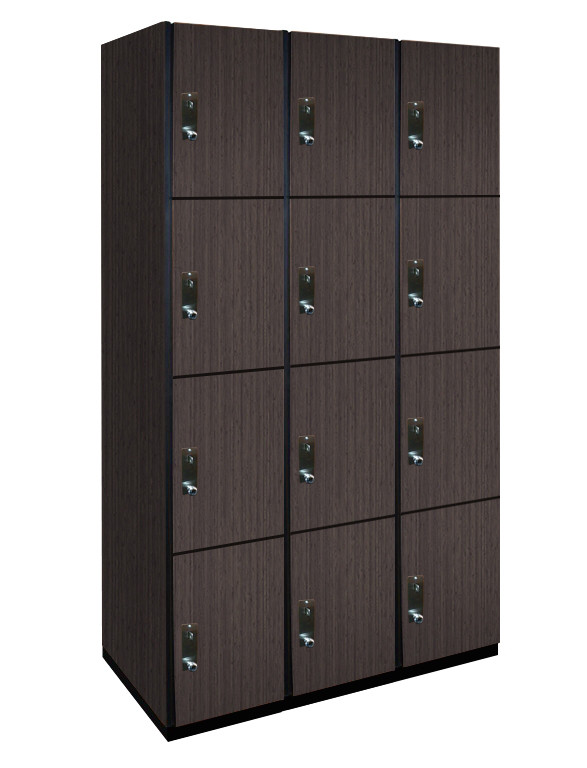 Four Tier Wood Lockers (Black)