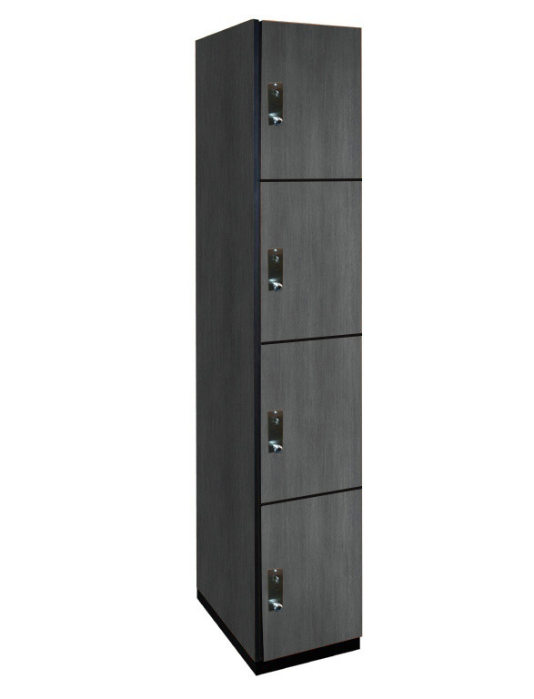 Four Tier Wood Locker (Gray)
