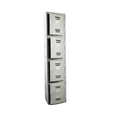 Four Tier Molded Plastic Lockers with Flat Top