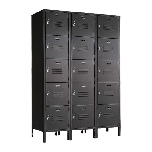 Five Tier Box Lockers With Pull Tabs black