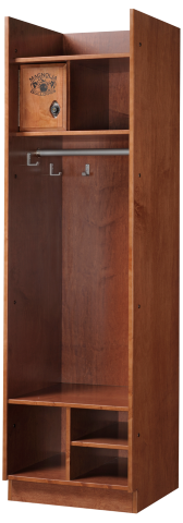 Straight Front Wood Locker Cinnamon Maple Finish