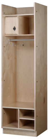 Striaght Front Wood Locker Hardrock Maple Finish