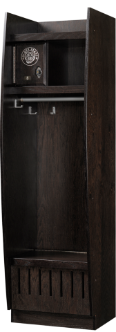 Bow Front Wood Locker Charcoal Oak Finish
