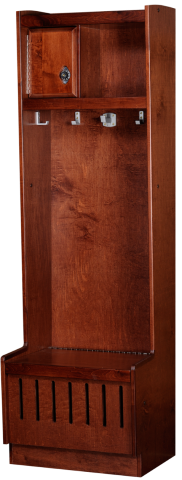 Open Front Wood Locker Rosewood Maple Finish 