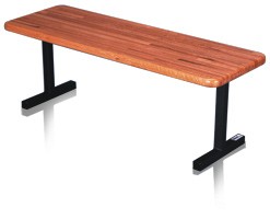 Butcher Block Locker Room Bench with Metal T Legs