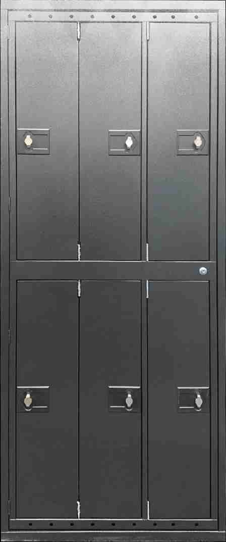 Six Compartment Wide Uniform Lockers