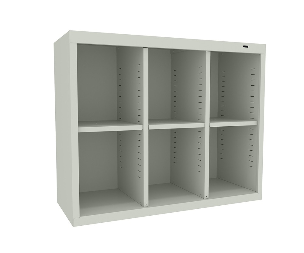 30” High Cubby with 6 Openings Light Grey