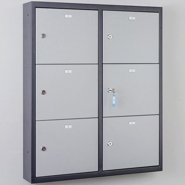 Gray tablet charging locker