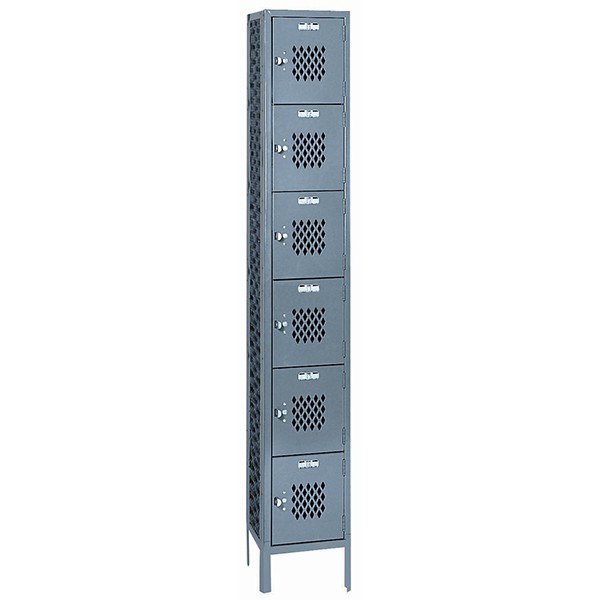 Lyon Expanded Metal Six Tier All Welded Locker 1 Wide