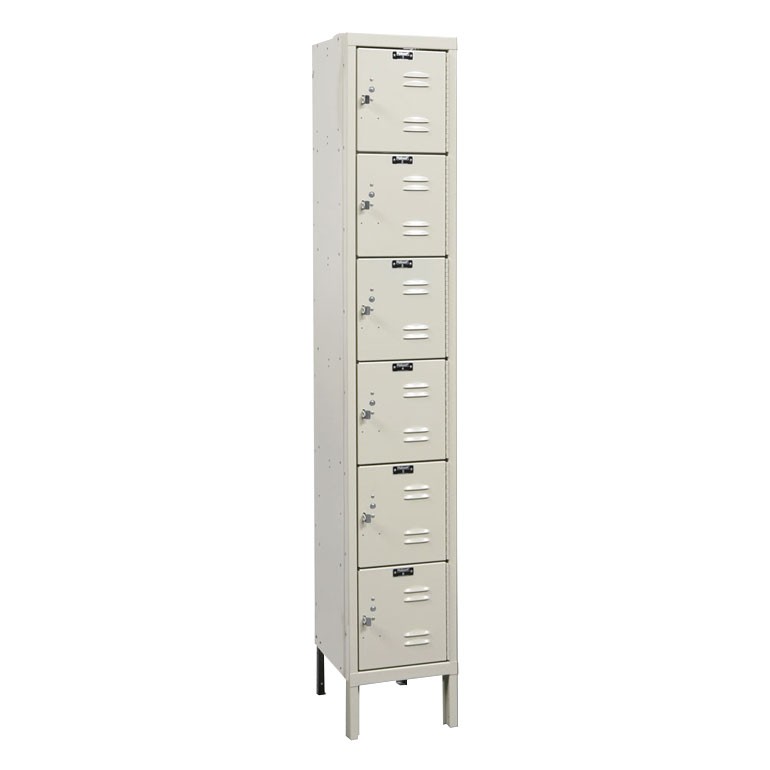 Hallowell Six Tier Box Locker 1 Wide-Parchment