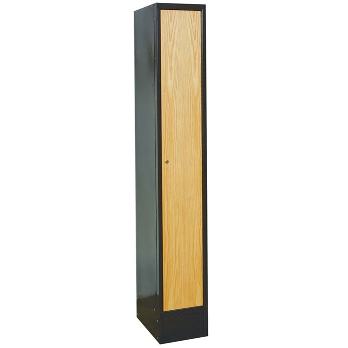 Single Tier Wood Metal Locker (shown with optional closed base)