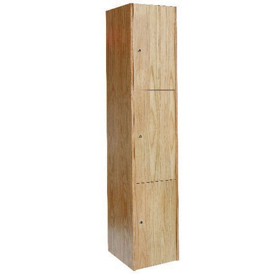 Triple Tier Wood Locker 