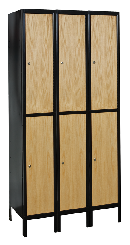 Double Tier Hybrid Wood Metal Lockers