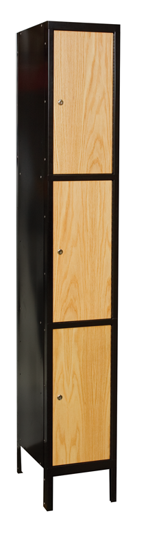 Triple Tier Wood Metal Locker