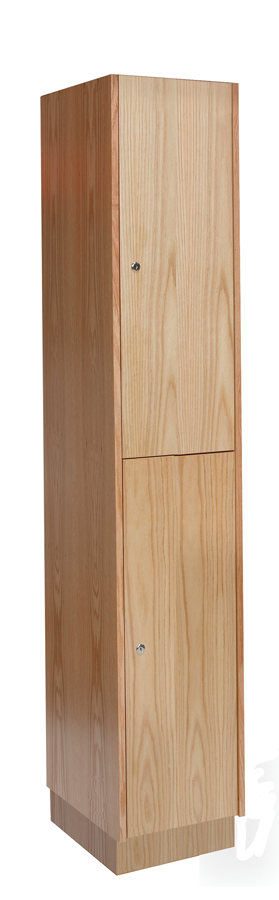 Hallowell Double Tier Wood Locker (shown with locker base)