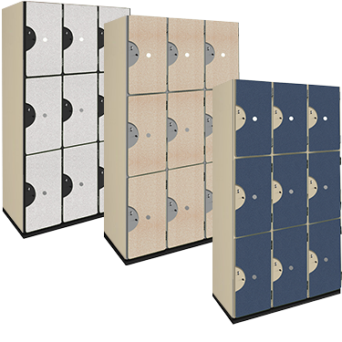 Triple Tier Wood Storage Lockers (Pattern Finish)