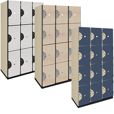 Four Tier Wood Storage Lockers (Pattern Finish)
