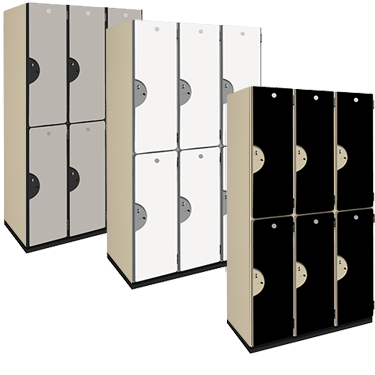 Double Tier Wood Storage Lockers (Solid Color Finish)