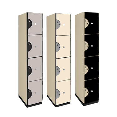 Four Tier Wood Storage Locker (Solid Color Finish)