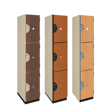 Triple Tier Wood Storage Locker (Wood Grain Finish)