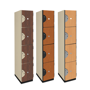 Four Tier Wood Storage Locker (Wood Grain Finish)