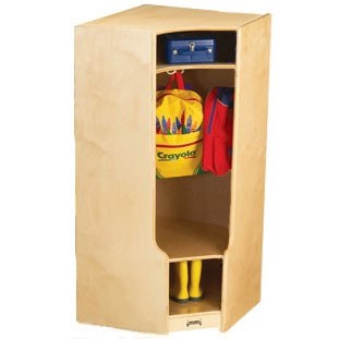 Kids Wooden Corner Coat Locker with Cubby and Seat