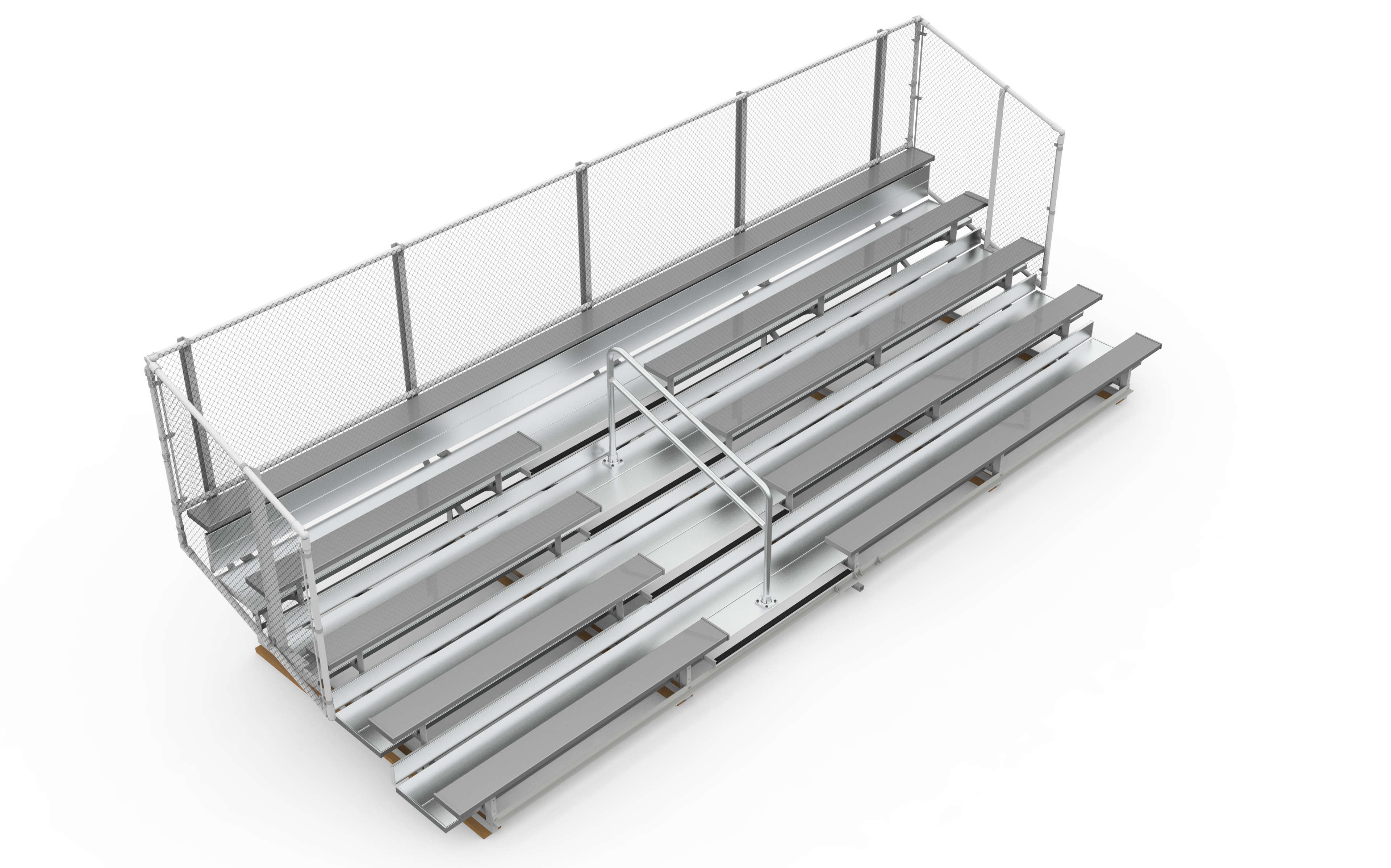 Five Row Aluminum Bleachers with Aisle and Tow Kit