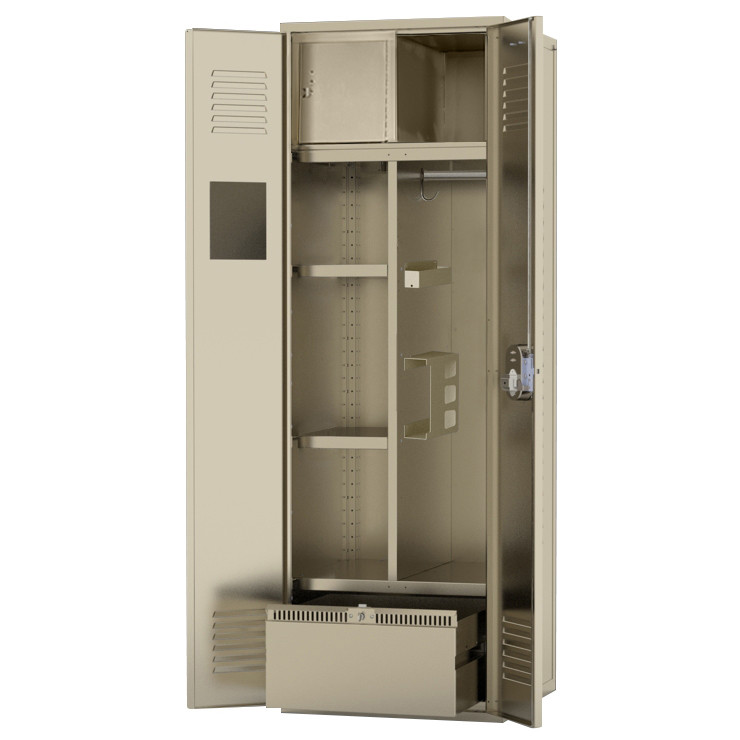Gear Locker with Security Box and Drawer (shown in 24" wide with 24" drawer)