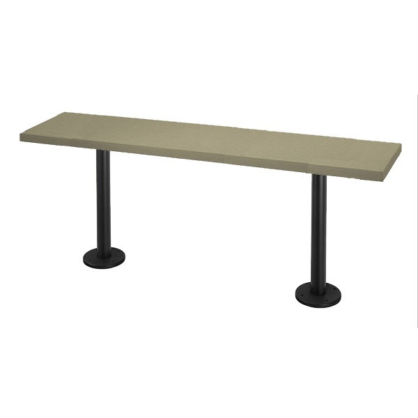 18" Wide Plastic Locker Room Benches with 2 Pedestals