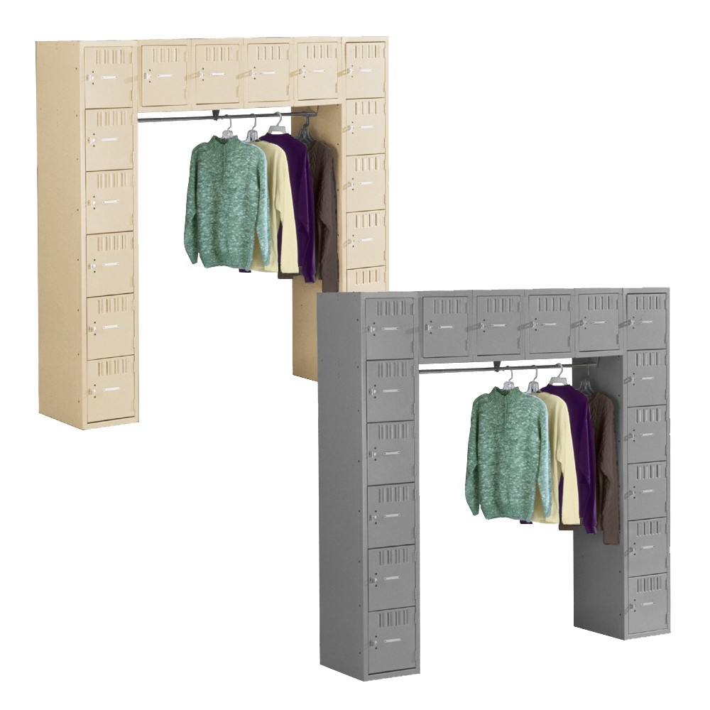 Tennsco 16 person metal wall lockers no legs