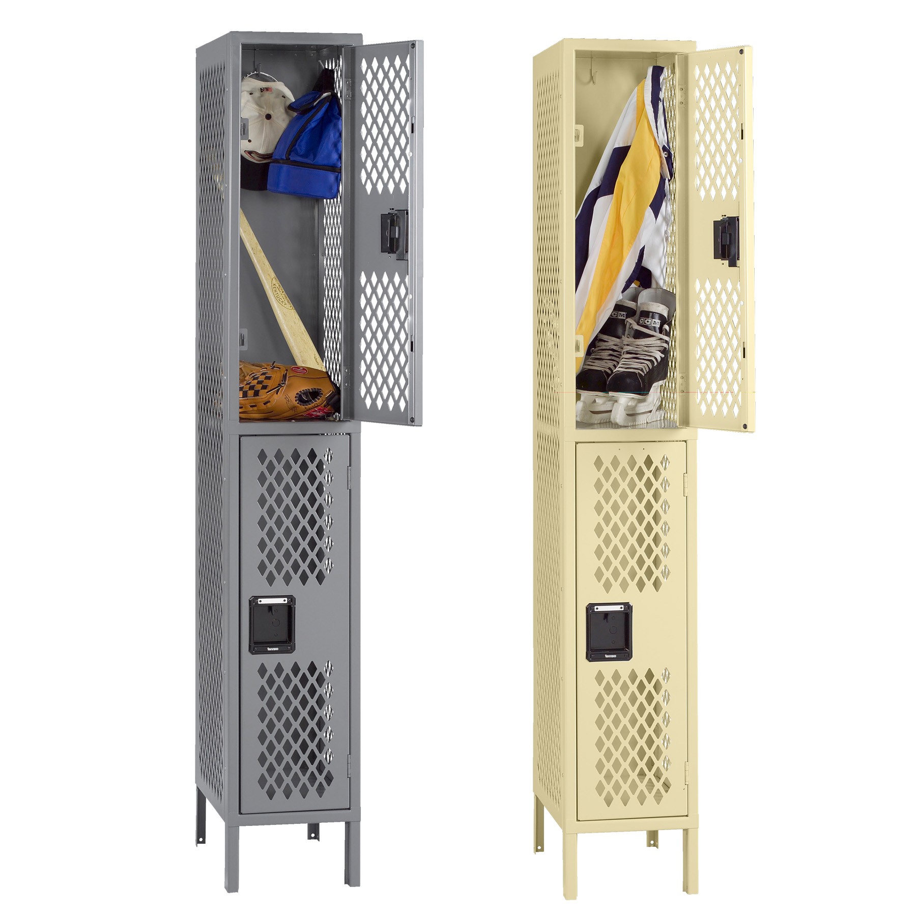 tennsco double tier ventilated steel lockers