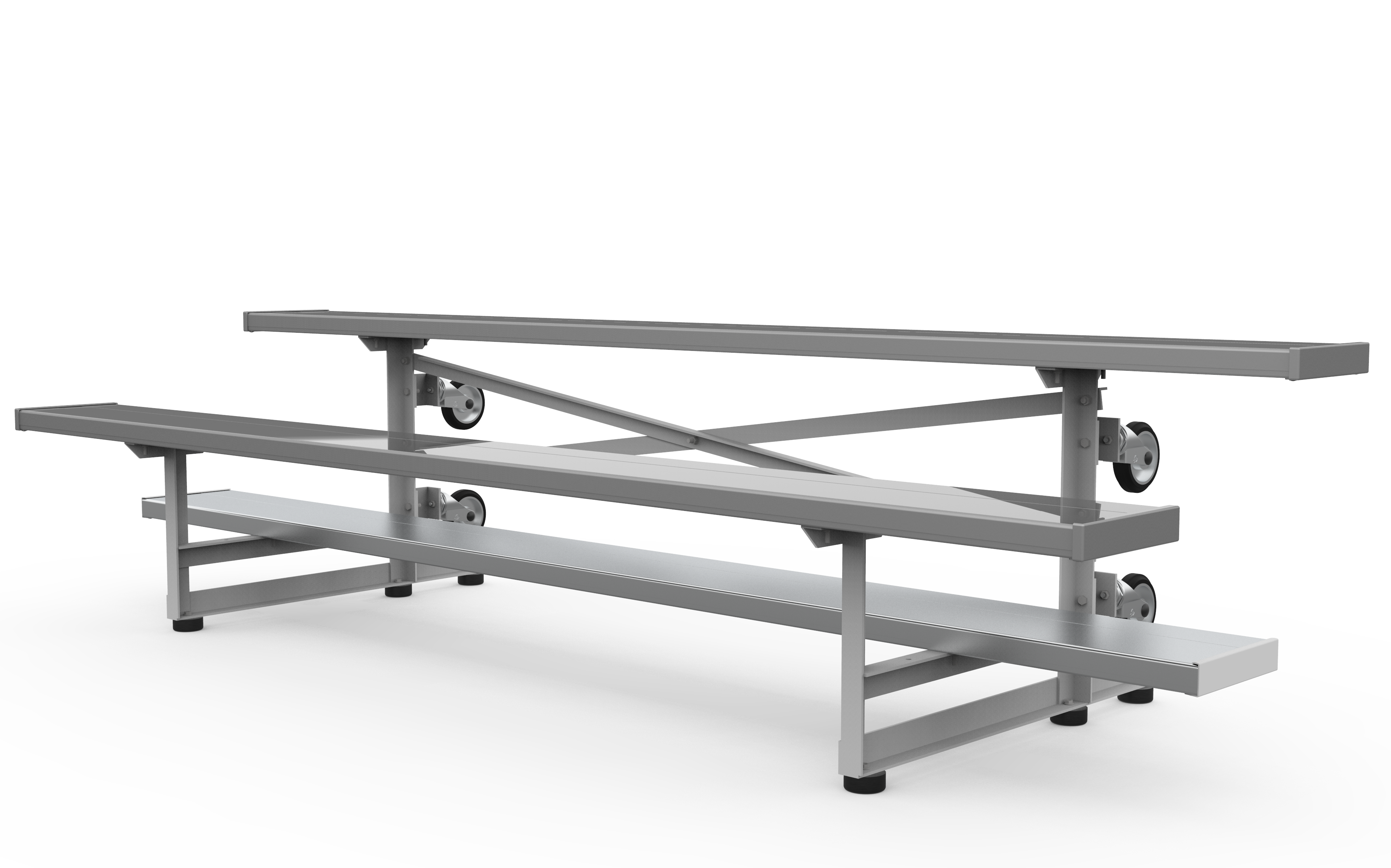 Two Row Aluminum Tip and Roll Bleachers (9' shown)