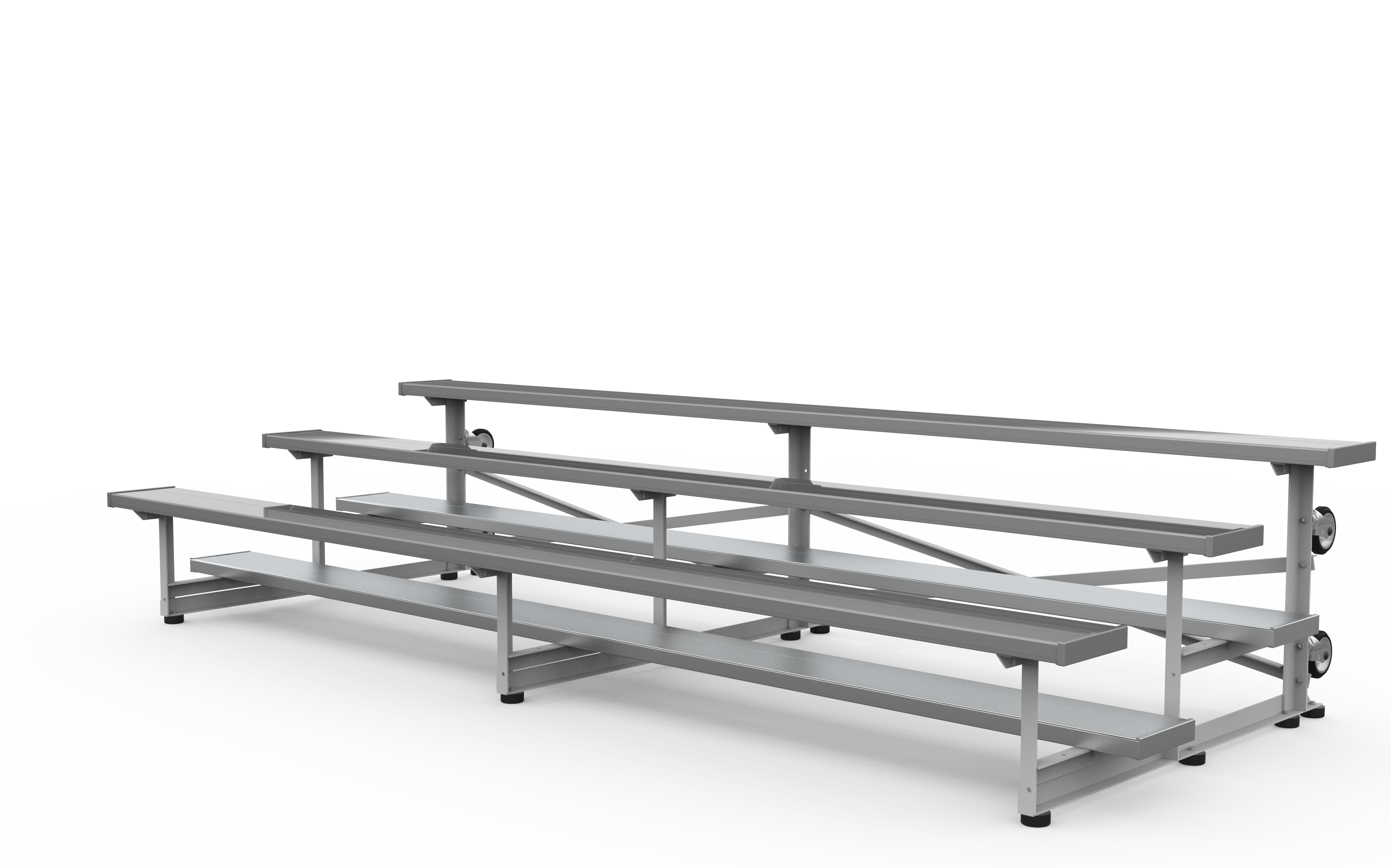Three Row Aluminum Bleachers Tip and Roll