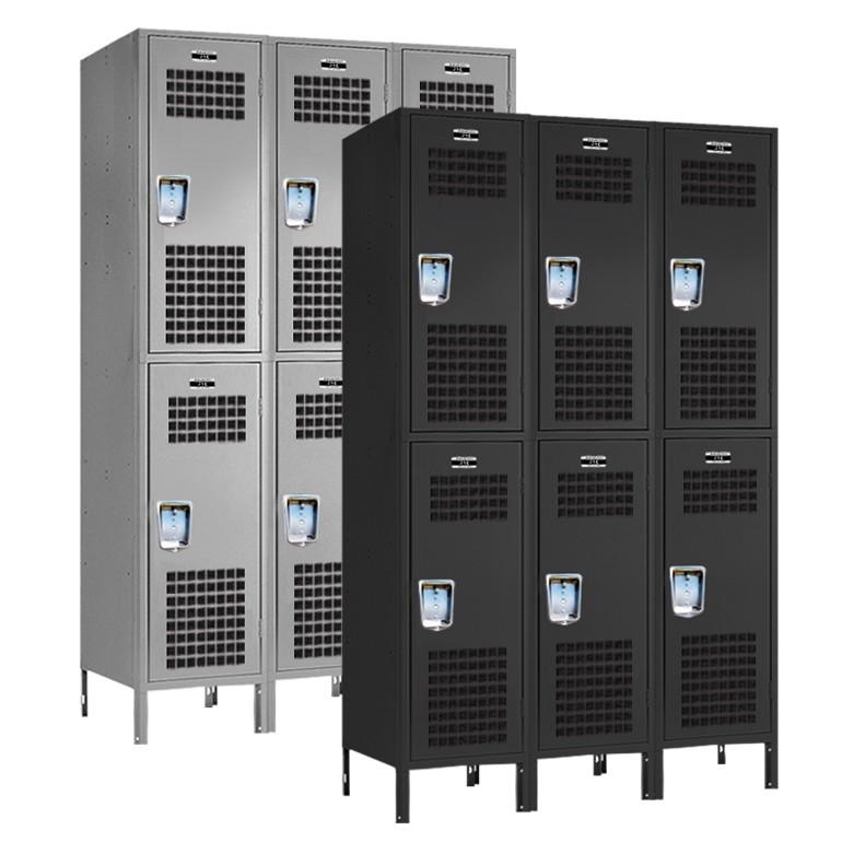 Double Tier Ventilated Metal Lockers Main