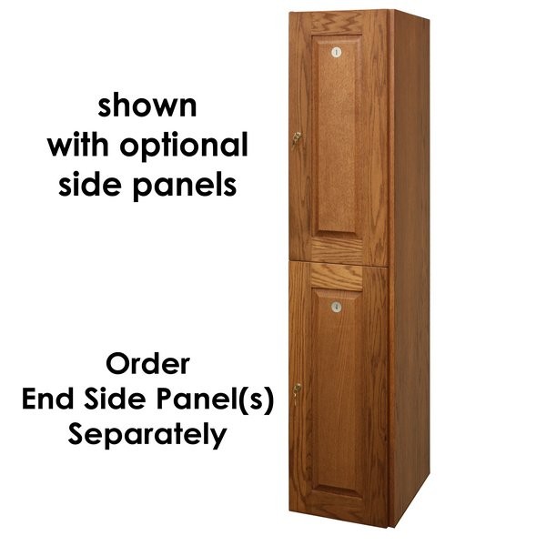 Double Tier Medium Oak Wood Veneer Locker Diagram